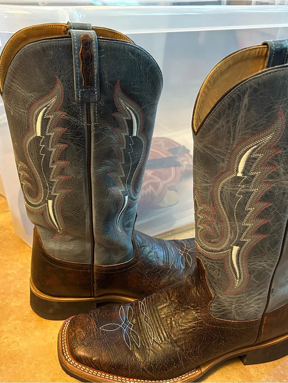 Old West men 8.5 turquoise cowboy boots